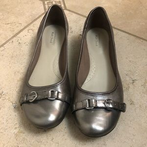 Solesenseability Silver-toned Flats 7 1/2